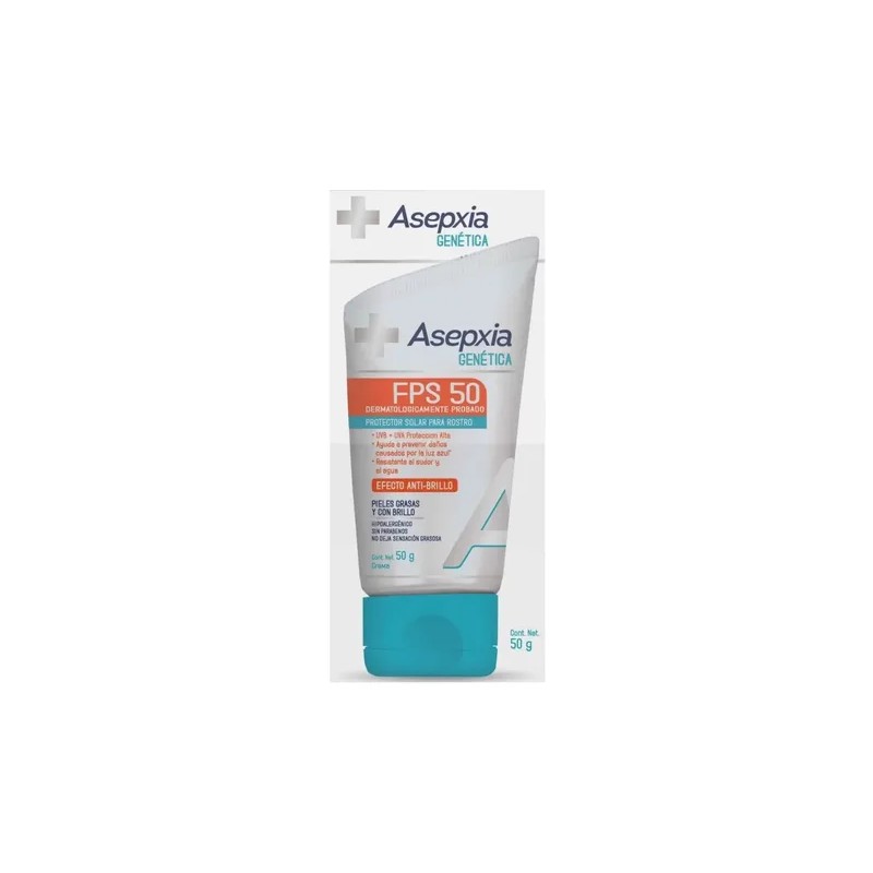 Protector Solar Asepxia Genética FPS 50 Efecto Matificante Resiste al