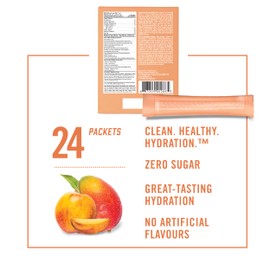 BioSteel Hydration Mix, Great Tasting Hydration with Zero Sugar, and No Artificial Flavours or Preservatives, Peach Mango Flavour, 24 Single Serving Packets