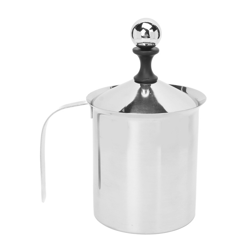 Manual Milk Frother 304 Stainless Steel Double Layer Brushed Process