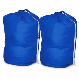 INCO-CARE Durable Laundry Bag with Drawstring and Carry Handle, Heavy Duty Reusable, Colour-Coded, Machine Washable 95°C, Blue (Pack of 2)