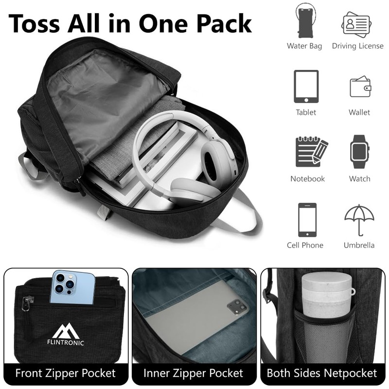 flintronic Foldable Small Backpack, 20L Ultra Lightweight Rucksack, Foldable Hiking