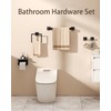 Matte Black Bathroom Hardware Set, Square Towel Bar Set with