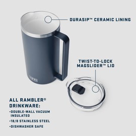 YETI Rambler 64 oz Pitcher, Vacuum Insulated, Stainless Steel with MagSlider Lid, Key Lime