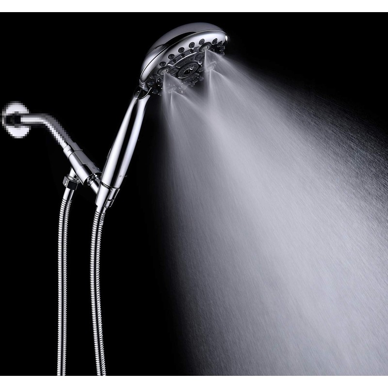 G-Promise Handheld Shower Head High Pressure 6 Spray Settings, Detachable