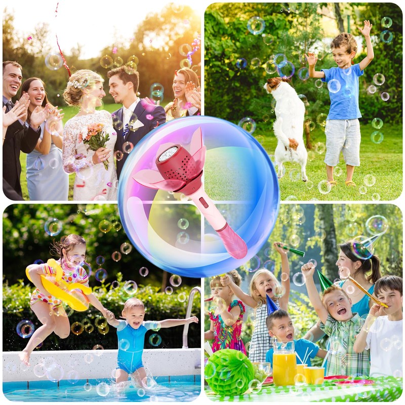 Panamalar Electric Bubble Wand for Kids, Light Up Automatic Bubble