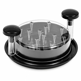 Manual Chicken Shredder Tool for Cooked Meat – Clear-Lid Rotating Design for Easy Everyday Kitchen Meal Prep