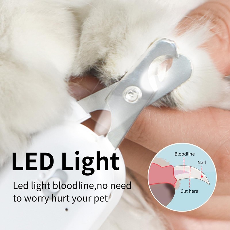 PAKEWAY Pet Nail Clipper with LED & -U-V Light, Cat
