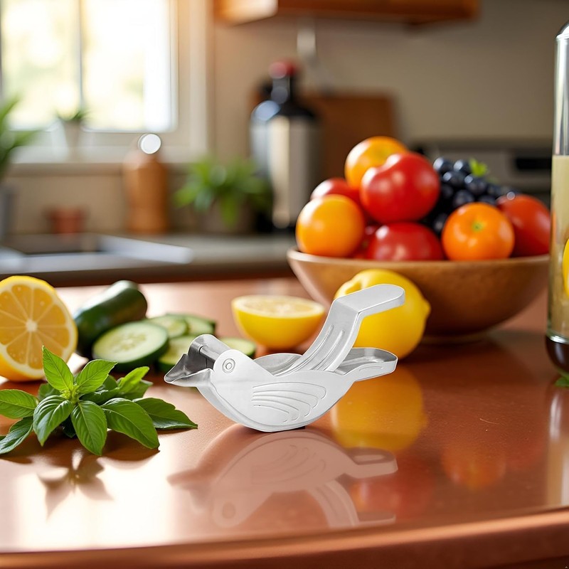 1pc Silver Manual Lemon Juicer,Exquisite Bird Stainless Steel Manual Lemon