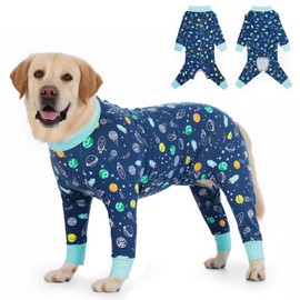 Recovery Suit for Large Medium Dogs After Surgery, Soft Breathable Anti Licking Dog Onesie E-Collar & Cone Alternative, Pet Bodysuit for Preventing Hair Loss Full Cover Wound(5XL, Rocket)