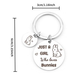 Rabbit Gifts for Girls Bunny Keychain Birthday Gift for Girls Birthday Gift for Women Friendship Daughter Gifts from Mom Dad Cute Rabbit Keychain Presents for Daughter Girlfriend Sister Granddaughter