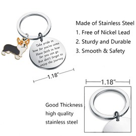 FUSTMW Corgi Dog Keychain Corgi Gifts for Corgi Lovers Corgi Owner Gifts Corgi Charm (silver)
