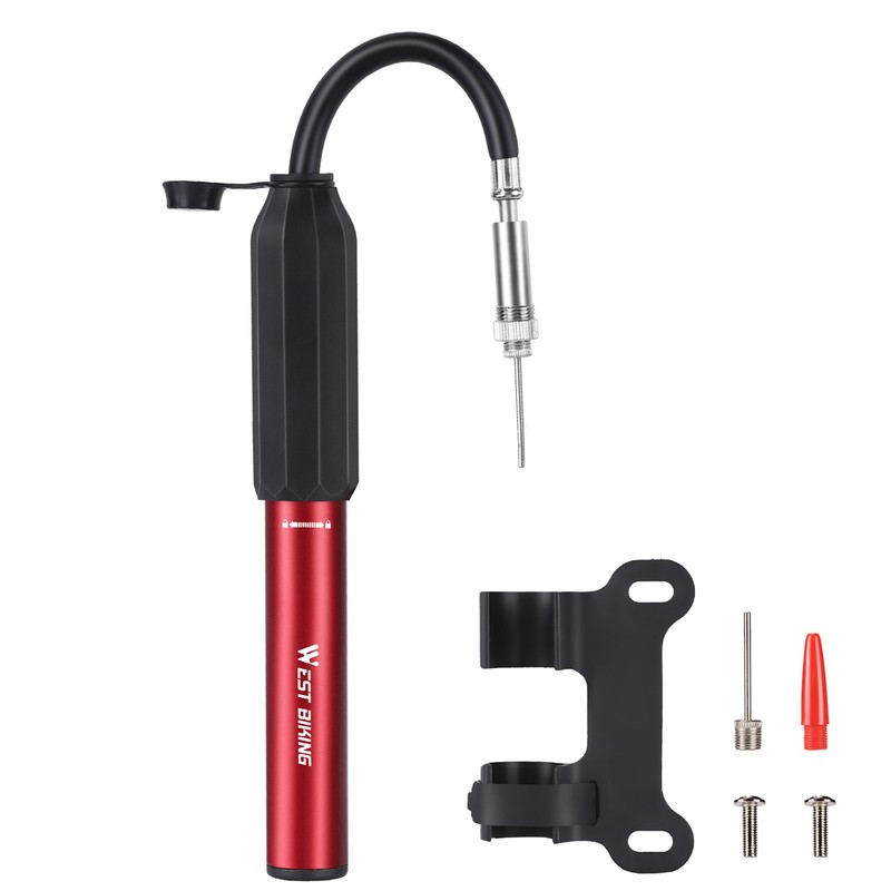 Aluminum Alloy 120PSI Bicycle Tire Pump Portable Bike Inflator Telescopic