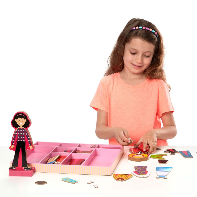 Melissa & Doug Abby and Emma Magnetic Wooden Dress-Up Dolls