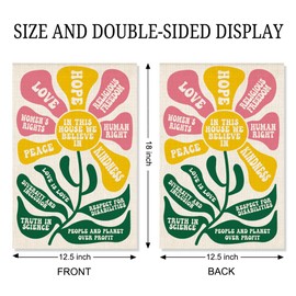 Xipromi In This House We Believe In Garden Flag, Funny Peace Kindness Yard Flag for Outside, Social Justice Equality Inclusion Diversity Lawn Outdoor Home Decor, Human Rights Banner for Family