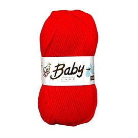 WoolCraft Baby Care DK Knitting & Crochet Yarn, Popular Range of Beautifully Soft Baby Yarn Available in a Selection of Shades, 100% Acrylic, 300 Metres, 100g Balls, Single Ball, Rouge