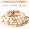 BESARME Teacher Lanyard with ID Holder Cute Wooden Beaded Lanyards