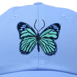 DALIX sombrero de mariposa azul exótico para mujer, regalo bordado para niñas, Azul claro, AdjusMesa