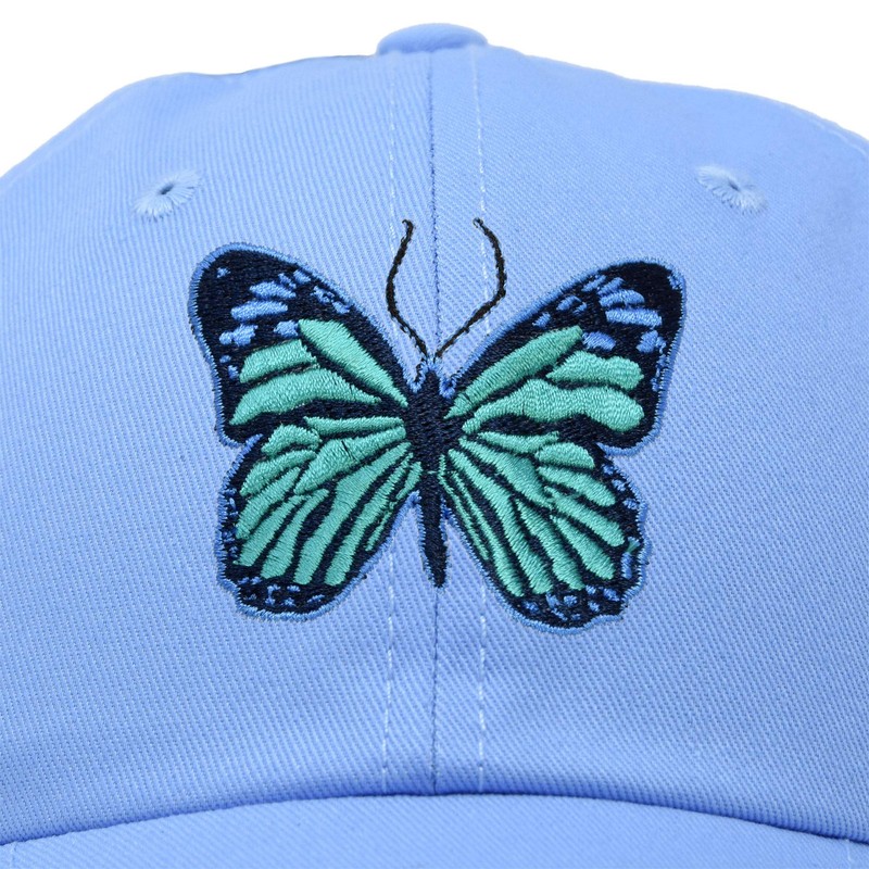 DALIX sombrero de mariposa azul exótico para mujer, regalo bordado