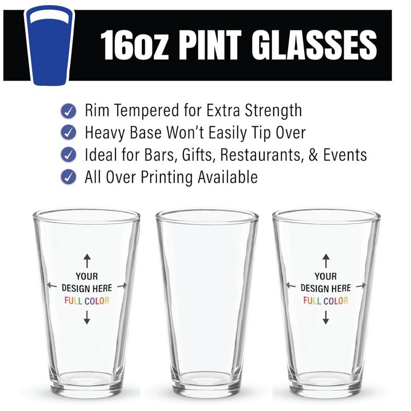 Moonlight4225 Polka Dots Pint Glass, Polka Dot Pint Glasses, 16oz