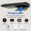 FIREGAS Black Under Cabinet Range Hood 30 Inch, Ducted/Ductless Convertible
