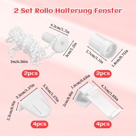 JJUNW Set of 2 Roller Blind Brackets Window Roller Blind Brackets Window Replacement Parts No Drilling for Clamping 17 mm Curtain Holder Set for Blackout Roller Blind Double Roller Blind Window Side