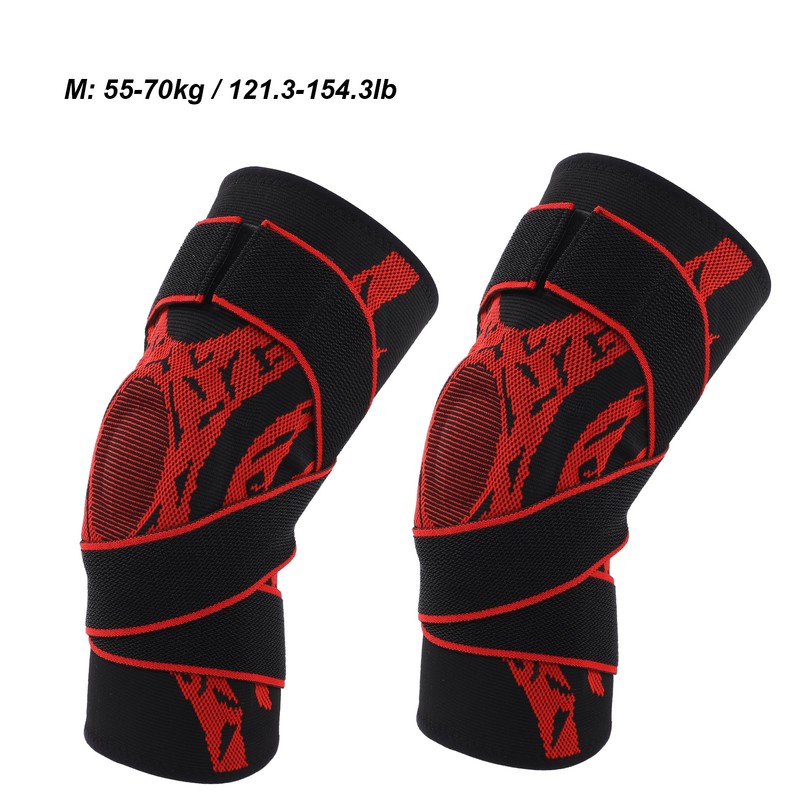 2Pcs Elastic Knee Compression Sleeve Breathable Sports Knee Brace for
