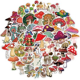 50Pcs Lovely Mushroom Stickers, Cute Stickers for Hydroflasks Trendy Cute Vinyl Waterproof Stickers for Water Bottles, Skateboard Phone Laptop Stickers for Kids Teens Girls (Lovely Mushroom)