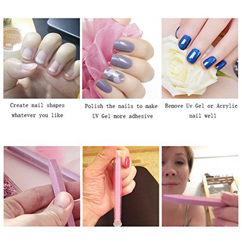 KADS Nail File Manicure File Nail Tool Cuticle Pusher Pumice