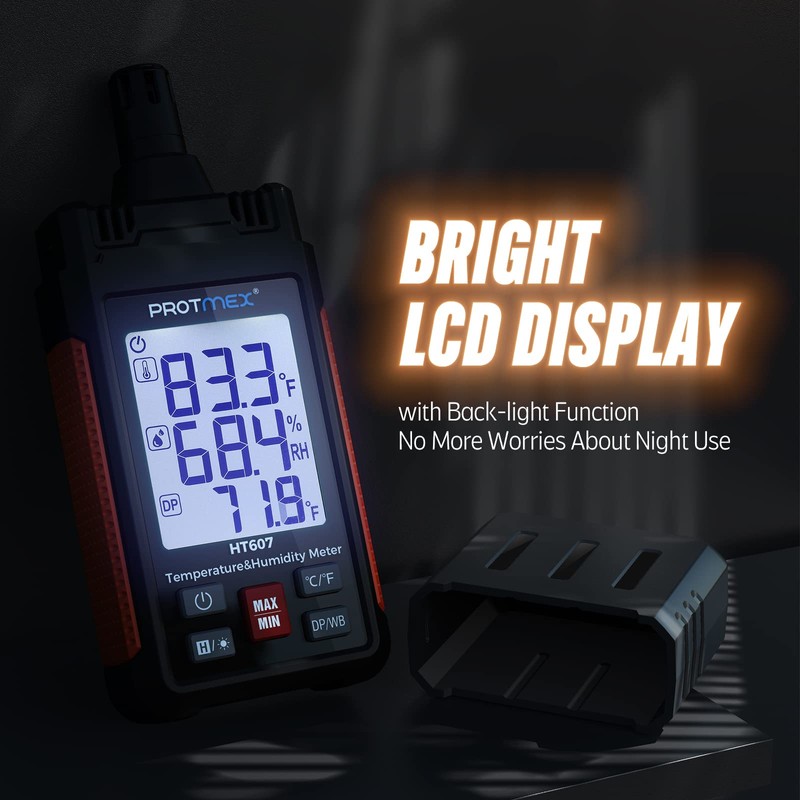 Protmex HT607 Temperature Humidity Meter High Precision Digital Hygrometer with