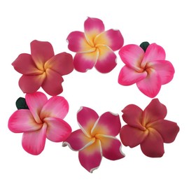 Winterworm Pack of 50 Pieces Beautiful Colorful Handmade Mini Diameter 1.4" Artificial Frangipani Plumeria Hawaiian Flower for Wedding Party Home Office Decoration Handwork (Assorted Color)