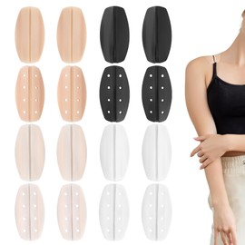 Mikovivi 8 Pairs Bra Strap Pads, 4 Colors Silicone Shoulder Cushion Non-Slip Soft & Comfortable Bra Strap Gel Pads for Women and Girls