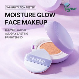 COSNORI Panthenol Barrier Cushion Foundation -Lightweight Formula to Cover Pores & Blemishes – Moisture Dewy Glowing Finish – Long Wearing Formula, 0.41 fl.oz. (02 Beige)