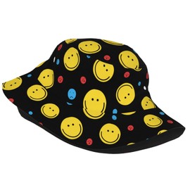 Smiley Face Bucket Hat for Women Men Spring Summer Beach Travel Hiking Fisherman Hats
