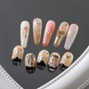 Bow Nail Stickers for Nail Art 5D Embossed Black Gold