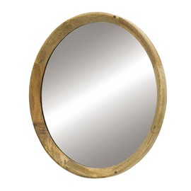Udorich Stylish Transitional Decor Mango Wood Wall Mirror, Natural Frame Design, Entryway or Bathroom