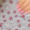 JMEOWIO 3D Nagelsticker Weihnachten Glitzer Schneeflocke Nail Art Sticker Selbstklebend