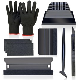 Car Wrapping Tool Kit with Gloves - Squeegee, Scrapers, Edge Trimmer, Utility Knife - for Vehicles Wraps, Window Film, Decals, Stickers and Paint Protection