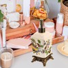 BESTOYARD Vintage Ceramic Soap Dispenser 340ML with Flower Printing Design,