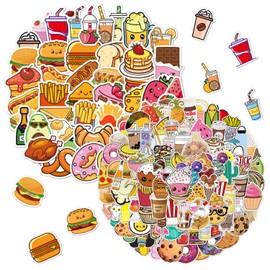 150PCS Food Stickers, Vinyl Waterproof Stickers, Aesthetic Stickers, Kids Food Stickers for Decorating Water Cups, Laptops, Luggage, Skateboards