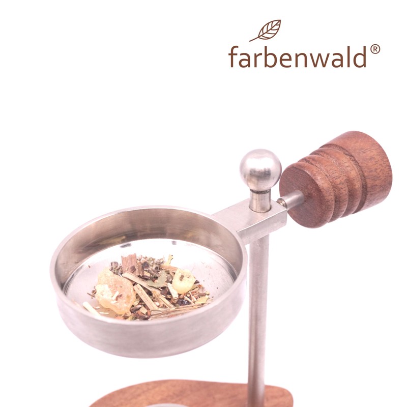 Farbenwald Adjustable Height Incense Burner for Smoking Resins, Woods and