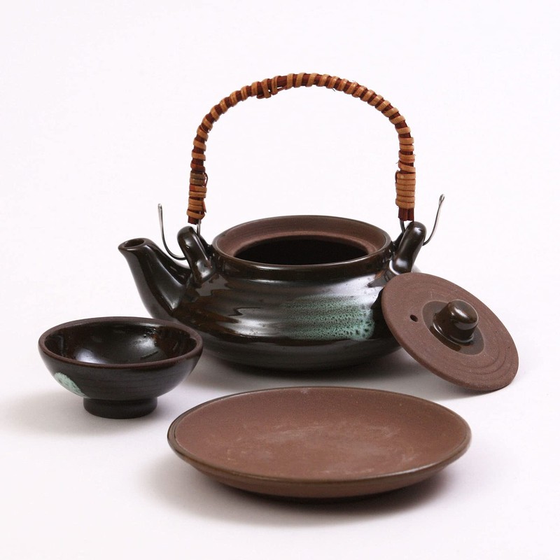Maruyoshi Pottery Earthenware Tobin Set Flat Oribe M2218