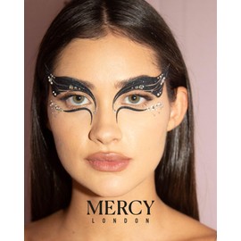 MERCY LONDON Black Swan Face Jewels Ballet Costume Accessories Face Gems Jewels All In One Headpiece Stick On