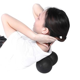 EPP Yoga Foam Roller Massage Ball, High Density Ergonomic Soft Surface Muscle Stress Relief Tool, Yoga Rehabilitation Exercises Stability Workouts Black (16x 8cm Double Ball)