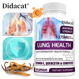 Lung cleansing and detox capsule - Vitamin C, Vitamin K2, Quercetin, Bromelain - Supports bronchial and respiratory health, relieves difficulty breathing, improves immunity, 1 piece, 120 servings / 폐청결 및 디톡스캡슐 - 비타민C 비타민K2 케르세틴 브로멜라인 - 기관지 및 호흡기 건강 지원 호흡곤란 완화 면역력 증진, 1개, 120회분