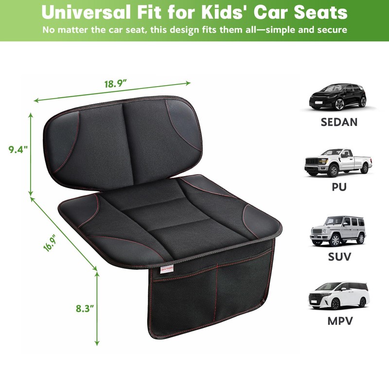 Siivton Kids Booster Seat Protector Mat, Thick, Anti-Slip, Waterproof, with