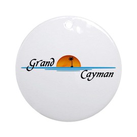 Hitonlon Christmas Ornament-Grand Cayman Sunset Ornament 2023 Holiday Present Xmas Tree Decorations Ornament Flat Circle Ceramic 2.87"