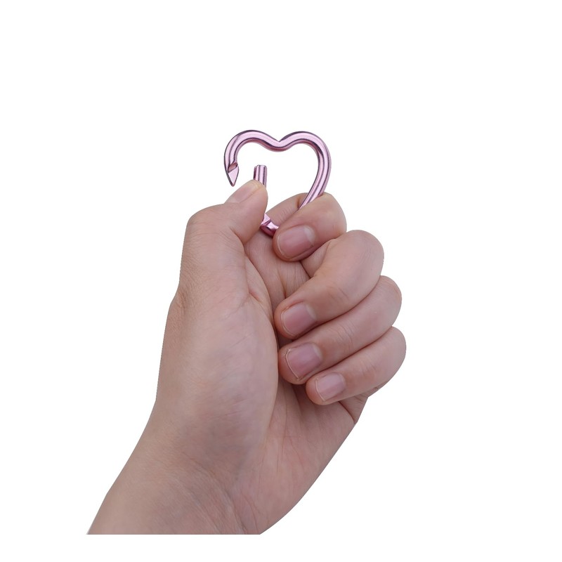 munkees, Mini Heart Carabiner Keychain (2 x Pink)