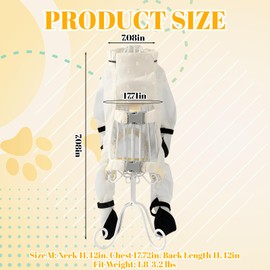 Anti Dust Pants with Shoes for Dogs,(Fit Weight: 1.8-3.2 lbs) Dog Suspenders Boots, Waterproof Protective Dog Clothing, Medium Size, Jacquard Chiffon Waterproof Coated Fabric