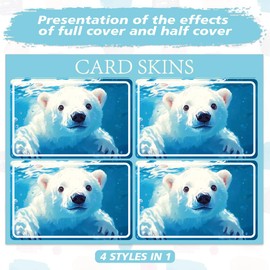 Peacoblue Credit Debit Card Skin Sticker Cover Polar Bears, Waterproof Scratch-Resistant and Attractive Card Decal Custom 4 Styles for Credit, Debit, Transportation Card