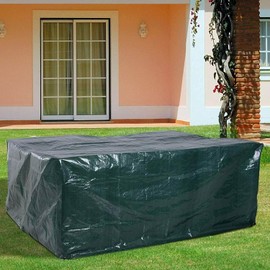 RICHIE Cover for Garden Furniture, Waterproof Protective Cover, Anti-UV Tarpaulin, Breathable Polyethylene for Garden Tables, Patio Furniture, Rectangular (Green 200 x 160 x 70 cm)
